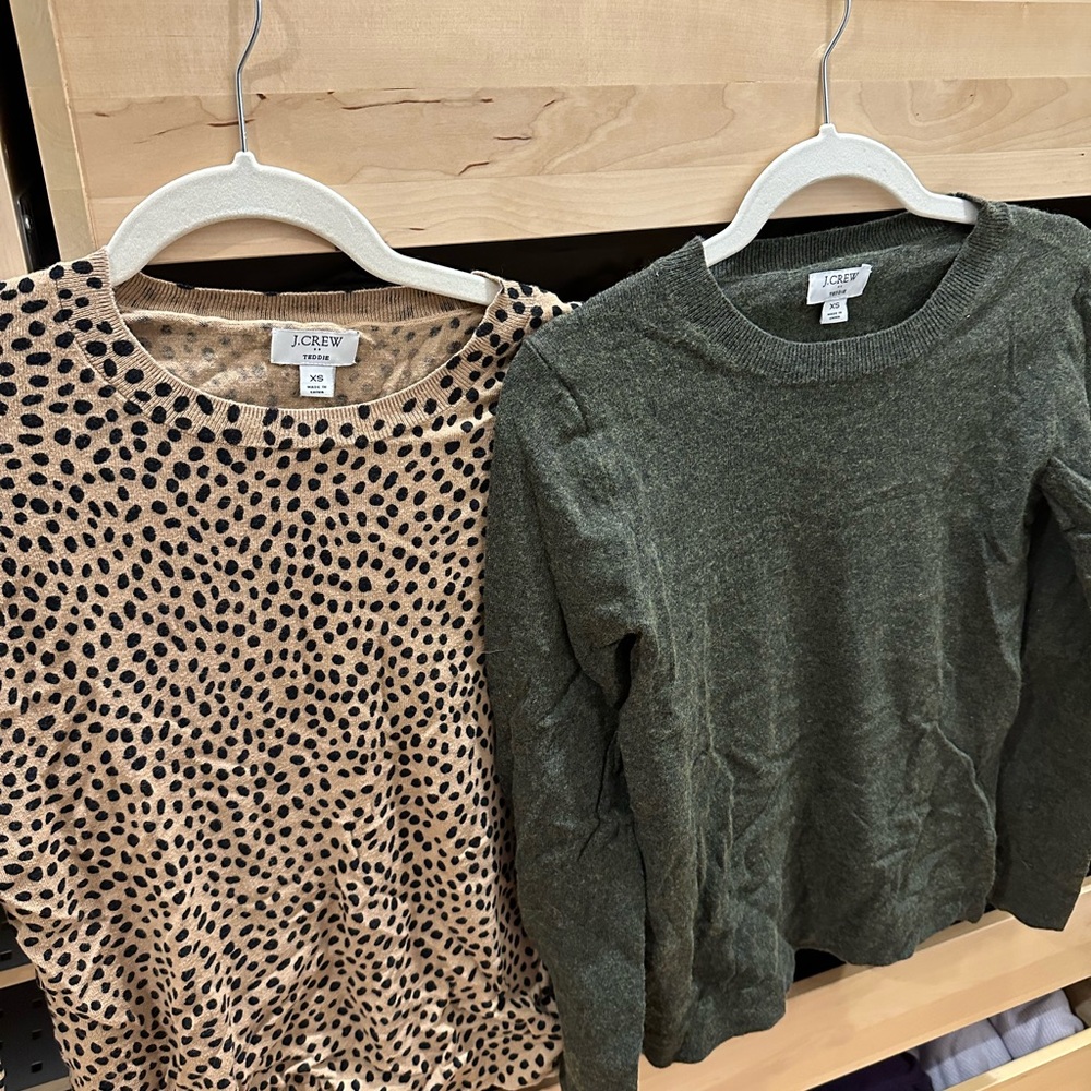 J.Crew Tan and Black Spotted Sweater